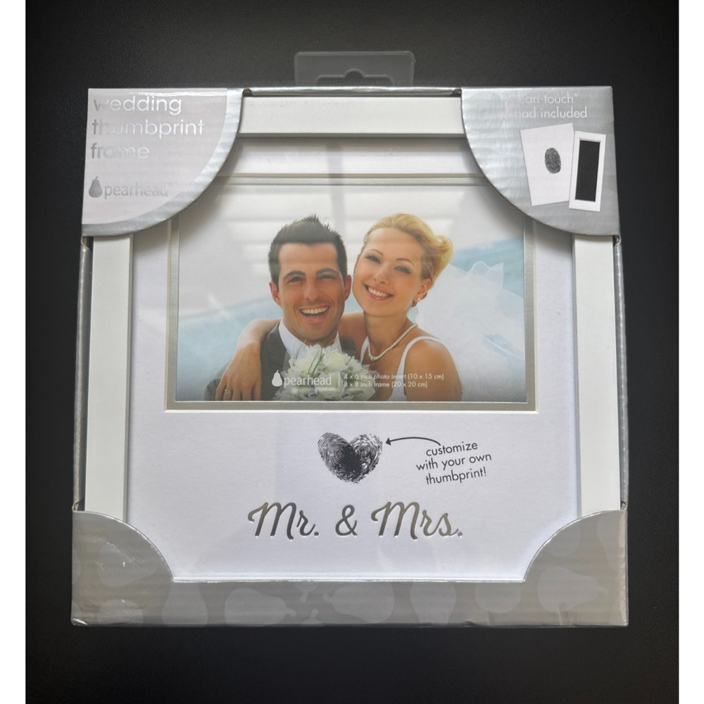 Pearhead Heart Thumbprint 8x8x0.63 Inch (Pack of 1), Frame